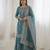 Teal faux georgette embroidered sharara set