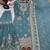 Teal faux georgette embroidered sharara set