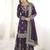 Purple faux georgette embroidered sharara set
