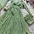 Olive georgette plain gown set