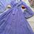 Lavender georgette plain gown set