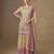 Beige georgette free size stitched suit with mirror & embroidery work