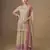 Beige georgette free size stitched suit with mirror & embroidery work