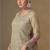 Beige georgette free size stitched suit with mirror & embroidery work