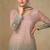 Peach georgette free size stitched suit with mirror & embroidery work
