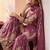 Purple chinon free size stitched suit with embroidery & sequence work