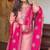 Pink silk blend embroidered salwaar kameez