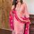 Pink silk blend embroidered salwaar kameez