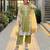 Olive silk blend embroidered palazzo set