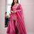 Pink silk blend embroidered sharara set