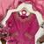 Pink silk blend embroidered sharara set