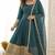 Teal crepe embroidered anarkali set