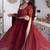 Maroon faux georgette plain gown set