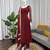 Maroon faux georgette plain gown set