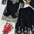 Black silk blend embroidered sharara set