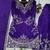 Royal blue silk blend embroidered sharara set