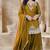 Mustard silk blend embroidered sharara set