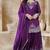 Purple silk blend embroidered sharara set