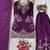 Purple silk blend embroidered sharara set