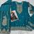 Blue chinon free size stitched suit with embroidery & sequence work