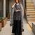 Black georgette embroidered palazzo set