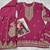 Purple chinon free size stitched suit with embroidery & sequence work