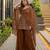 Brown georgette embroidered palazzo set