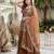 Brown georgette embroidered palazzo set