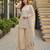 Beige georgette embroidered palazzo set