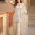 Beige georgette embroidered palazzo set