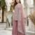 Pink georgette embroidered palazzo set