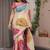 off white uhd digital printed satin silk saree