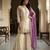 White silk blend embroidered sharara set