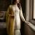 White silk blend embroidered sharara set