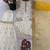 White silk blend embroidered sharara set