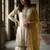 White silk blend embroidered sharara set