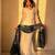 White silk blend embroidered sharara set