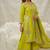 Green silk blend sequins palazzo set