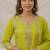 Green silk blend sequins palazzo set