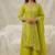 Green silk blend sequins palazzo set