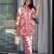 White satin printed palazzo set