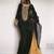 Black satin embroidered farshi salwaar