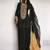 Black satin embroidered farshi salwaar