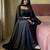Black faux georgette plain anarkali set