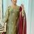 Champagne silk blend embroidered kurta set