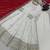 White silk blend embroidered anarkali set