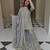 Grey silk blend embroidered sharara set