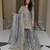 Grey silk blend embroidered sharara set