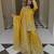 Yellow silk blend embroidered sharara set