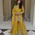 Yellow silk blend embroidered sharara set